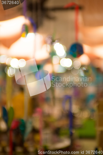 Image of bokeh lights out of focus in the city