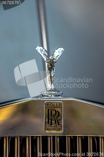 Image of YORK SC - Sept 2015: The emblem of Rolls-Royce at Summerfest 201