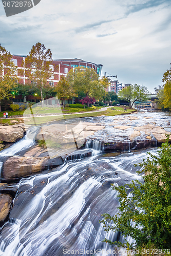 Image of street scenes around falls park in greenville south carolina