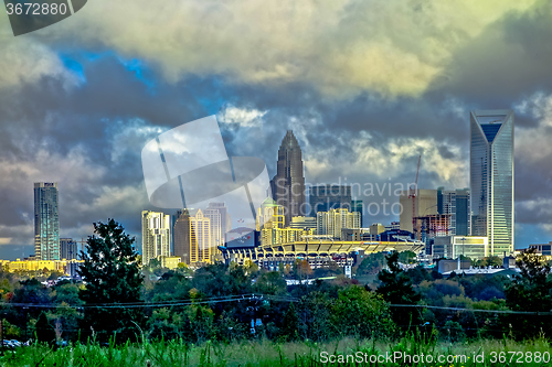 Image of dramatic sky and clouds over charlotte north carolina