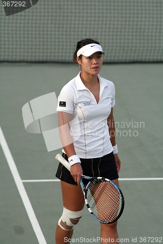 Image of Li Na on court at the Qatar Open, Doha, 2008