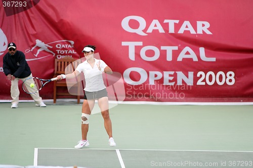 Image of Li Na in action at Qatar Total Open, Doha, 2008