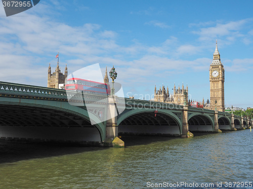 Image of Westminster Bridge and Houses of Parliament in London