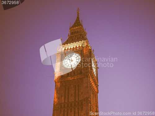 Image of Retro looking Big Ben in London