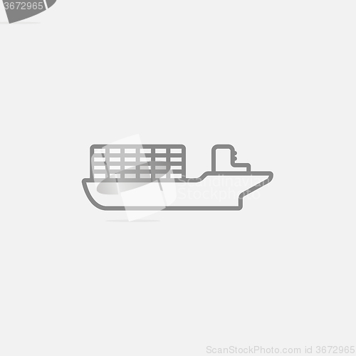 Image of Cargo container ship line icon.