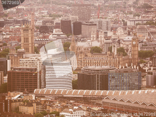 Image of Retro looking Aerial view of London