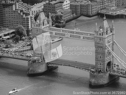 Image of Black and white Aerial view of London