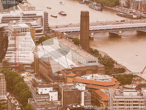 Image of Retro looking Aerial view of London