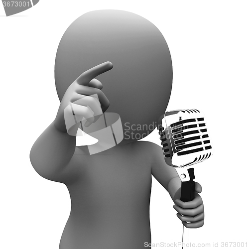 Image of Singer Character Shows Music Or Speech Microphone Concert