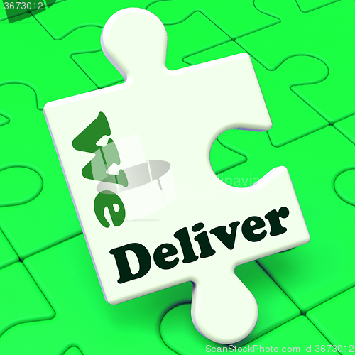 Image of We Deliver Puzzle Showing Delivery Shipping Service Or Logistics