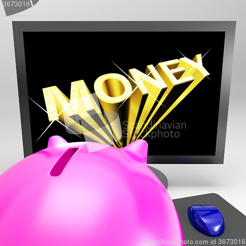 Image of Money Screen Shows Finance Wealth And Prosperity
