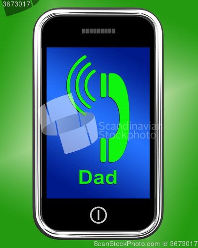 Image of Call Dad On Phone Means Talk To Father