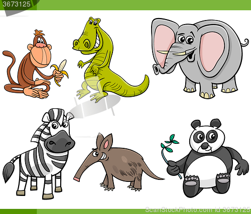 Image of wild animals cartoon set