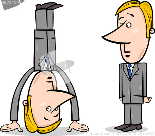 Image of businessman upside down