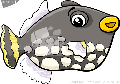 Image of exotic fish cartoon