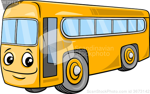 Image of bus character cartoon illustration