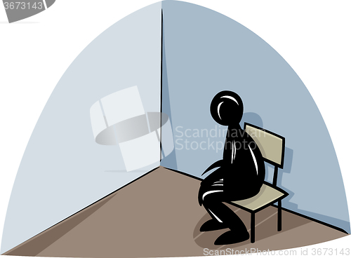 Image of lonely man illustration