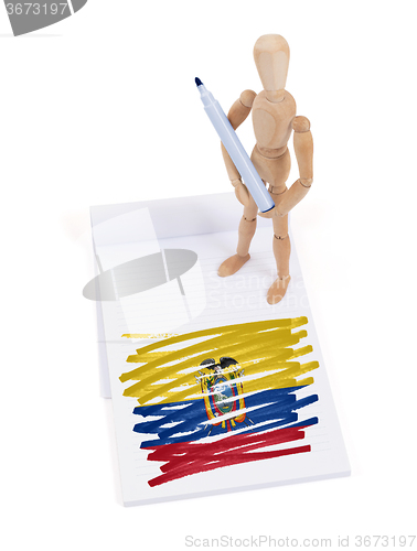 Image of Wooden mannequin made a drawing - Ecuador