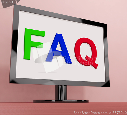 Image of Faq On Monitor Shows Frequently Asked Questions Online