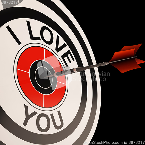 Image of I Love You Target Shows Valentines Affection