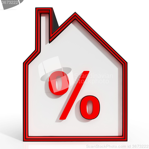 Image of House And Percent Sign Displaying Investment Or Discount