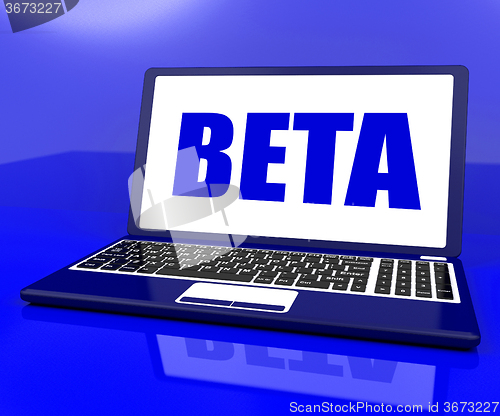 Image of Beta On Laptop Shows Trial Software Or Development Online