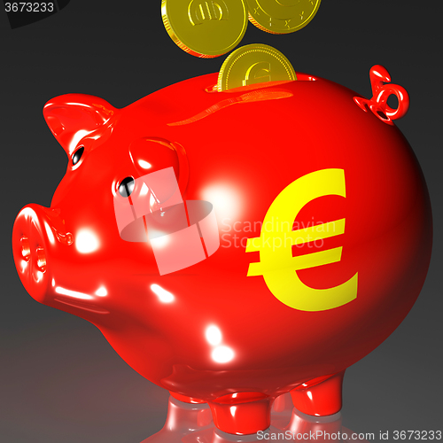 Image of Coins Entering Piggybank Shows European Loans