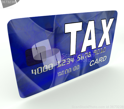 Image of Tax On Credit Debit Card Shows Taxes Return IRS