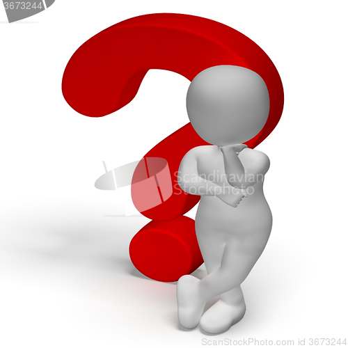 Image of Question Marks And Man Shows Confusion Or Unsure