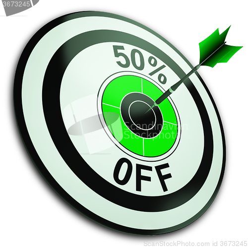 Image of 50 Percent Off Shows Reduction In Price