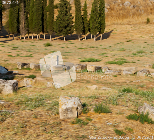 Image of and the roman temple history pamukkale    old construction in as