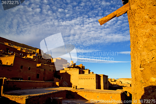 Image of season clouds   africa in morocco    and the historical 