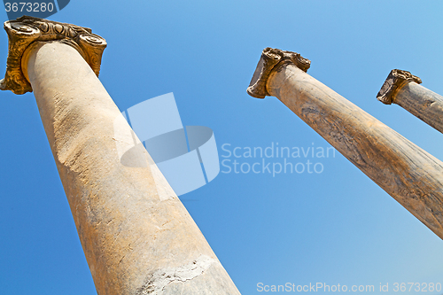 Image of column in and theatre  turkey asia sky  the ruins