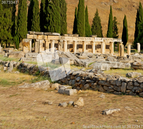 Image of and the roman temple history pamukkale    old construction in as