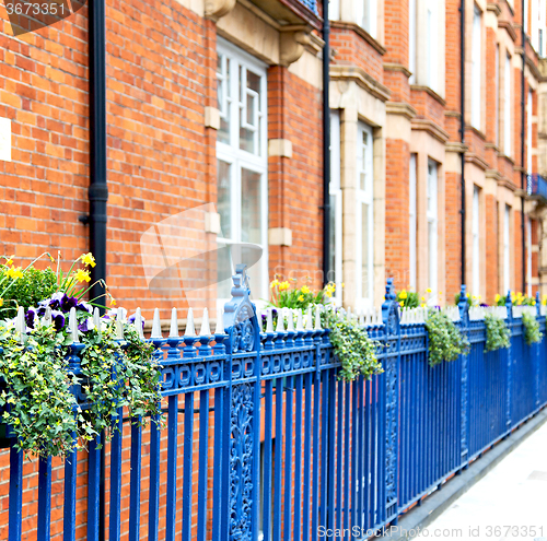 Image of old window in europe london  red brick wall     and      histori
