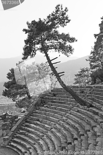 Image of  ruins stone and theatre in  antalya  arykanda turkey asia sky a