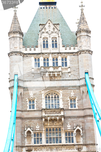 Image of london tower in  old bridge and the cloudy sky