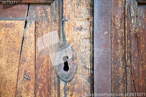 Image of   door    in italy     traditional  texture nail