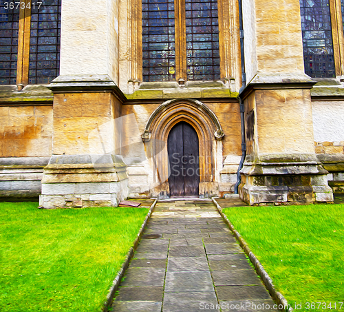 Image of rose window weinstmister  abbey in london old church door and ma