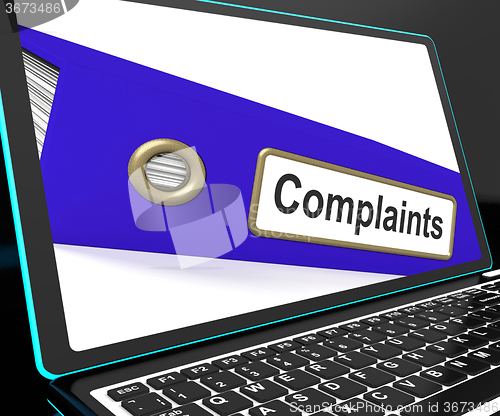 Image of Complaints File On Laptop Shows Complaints