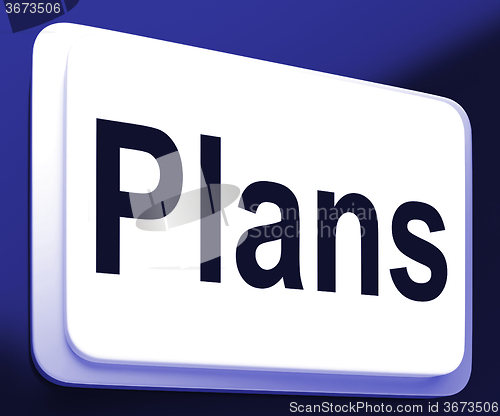 Image of Plans Button Shows Objectives Planning And Organizing