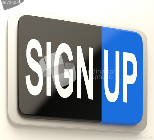 Image of Sign Up Button Showing Website Registration