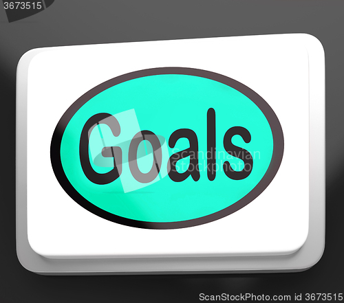 Image of Goals Button Shows Aims Objectives Or Aspirations