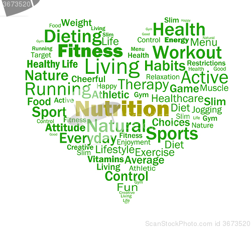 Image of Nutrition Heart Shows Healthy Food Nutrients And Nutritional