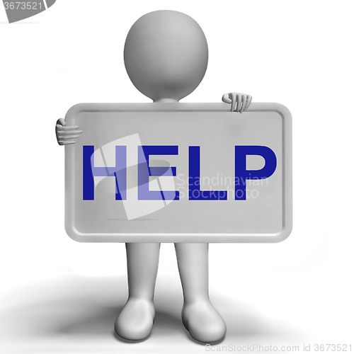 Image of Help Sign Board Shows Advice Support And Assistance