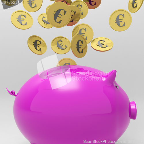 Image of Coins Entering Piggybank Showing European Loan