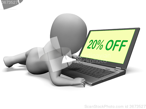 Image of Twenty Percent Off Monitor Means 20% Deduction Or Sale Online