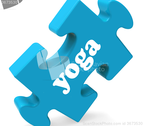 Image of Yoga Puzzle Shows Meditate Meditation And Relaxation