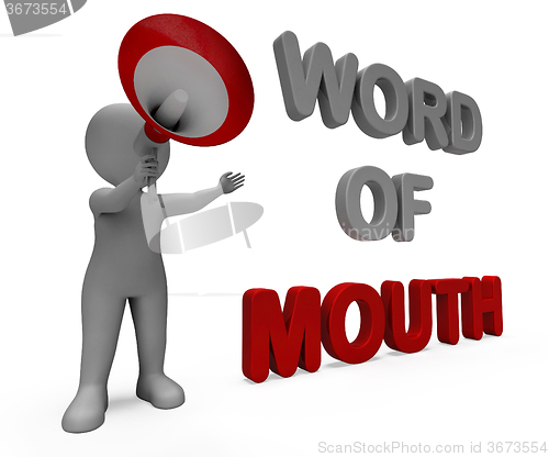 Image of Word Of Mouth Character Shows Communication Networking Discussin
