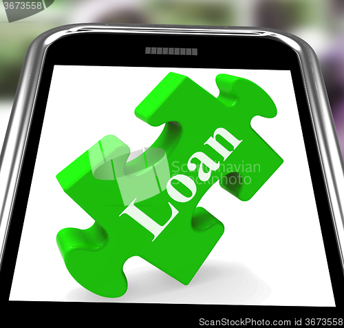Image of Loan Smartphone Shows Credit Or Borrowing On Internet
